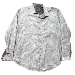 Robert Graham Men's Sz  XL  Long Sleeve Button-Up Shirt Pink/White